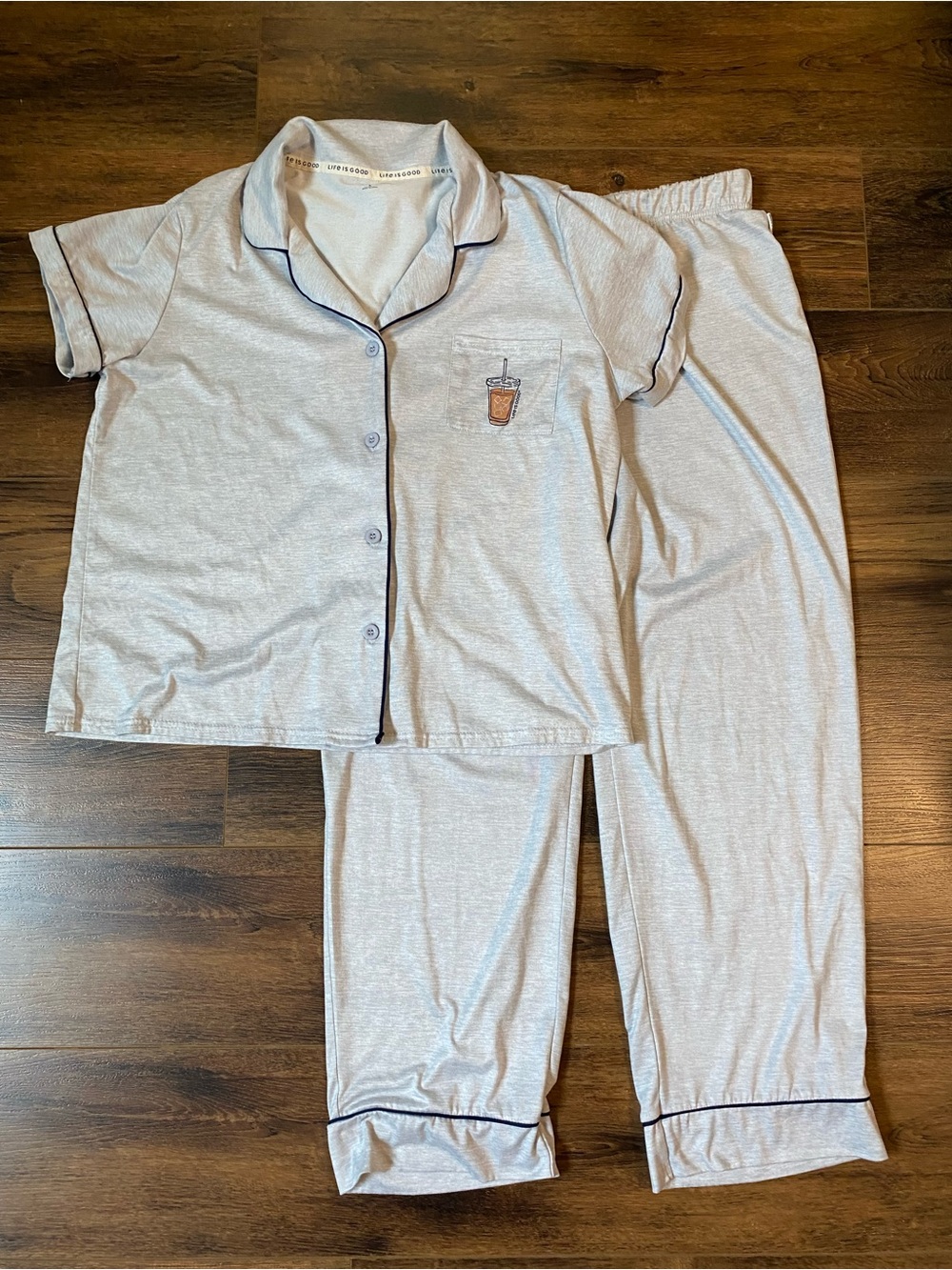 Life Is Good grey pajama set size large